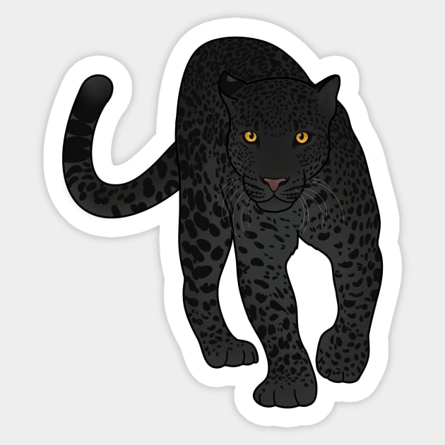 Black Jaguar Panther Stalking Sticker by logiamerch